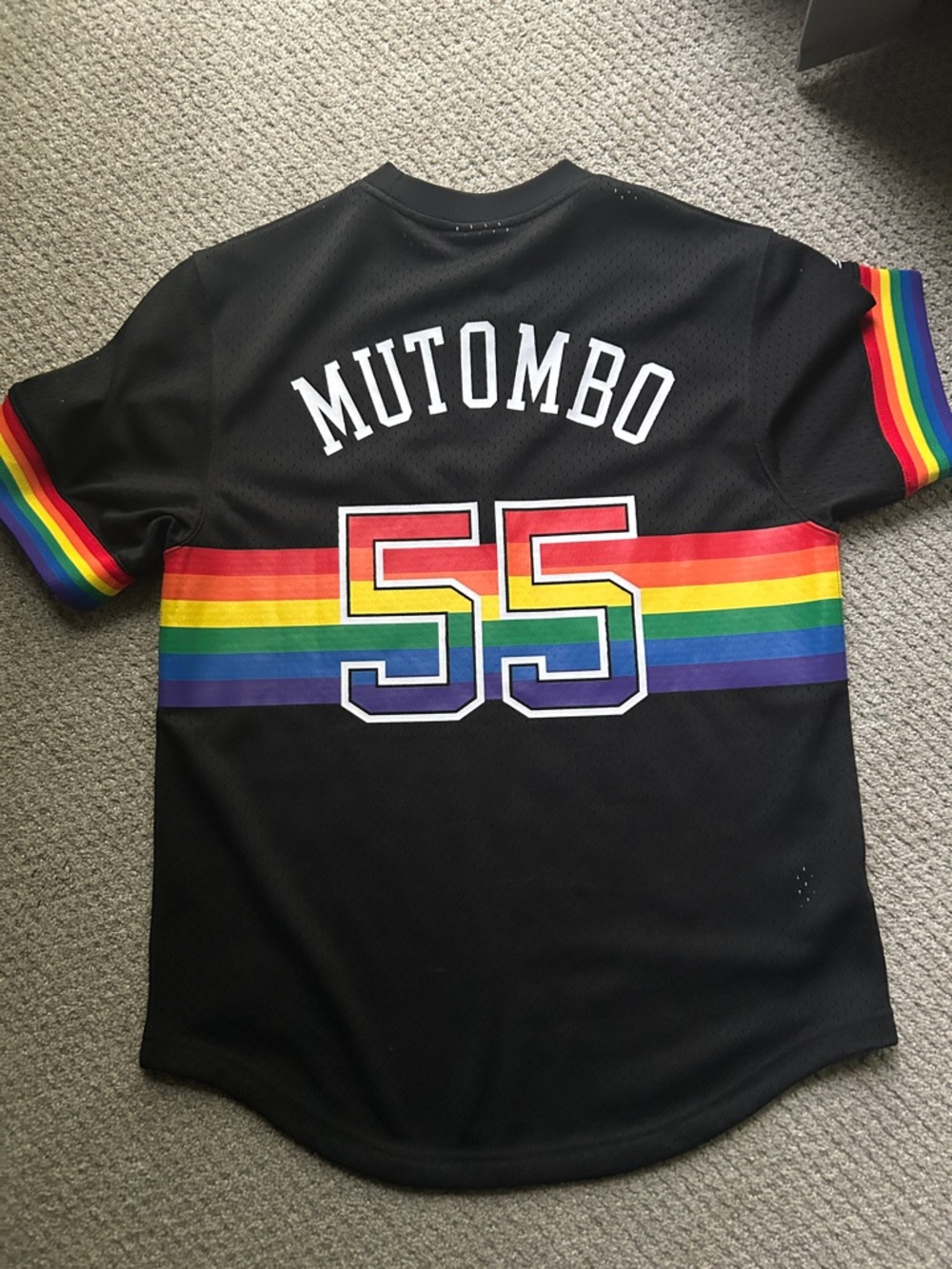 Denver Nuggets Rainbow Stripe Jersey - Black Mutumbo - Picture 3 of 3